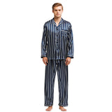 Men’s Silk Pajama Set – Full Sleeve Luxury Loungewear with Button Closure and Elastic Waist