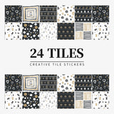 Juego de 24 pegatinas de azulejos de colores claros para pared, papel tapiz para renovación del hogar, cocina, baño, impermeables, autoadhesivas