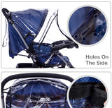 Funda impermeable de EVA para cochecito de bebé, con cremallera, protección transparente contra el viento y el polvo para cochecitos