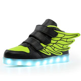 Kids' LED Light-Up Wing Sneakers – USB Rechargeable Luminous Shoes for Boys & Girls (Ages 3–12)