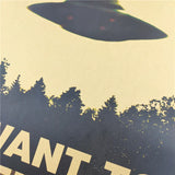 Vintage X-Files "I Want To Believe" Kraft Paper Wall Poster