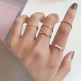 Trendy Geometric Mood Ring – Stylish Wedding Band for Women