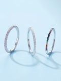 Platinum-Plated CZ Eternity Ring – 925 Sterling Silver Stackable Band