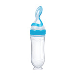 Silicone Baby Feeding Bottle with Spoon – BPA-Free Squeeze Feeder for Infants 4M+