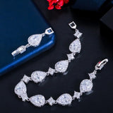 Elegant Water Drop Cubic Zirconia Tennis Bracelet for Women