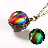 Trendy Round Pendant Glass Necklace – Unisex Fashion Statement