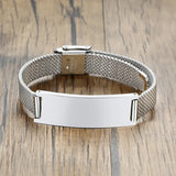 Custom Engraved Stainless Steel Bracelet for Men - Personalized Name Gift