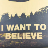 Vintage X-Files "I Want To Believe" Kraft Paper Wall Poster