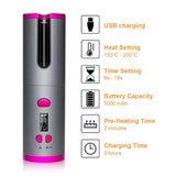 Cordless Automatic Hair Curler with LCD Display & Adjustable Temperature