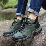 Men's Winter Snow Boots – Warm Plush Lined Leather Boots with Lace-Up Closure