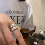 925 Sterling Silver Double-Layer Wave Ring – Unisex Trendy Couple Band