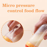 Silicone Baby Feeding Bottle with Spoon – BPA-Free Squeeze Feeder for Infants 4M+