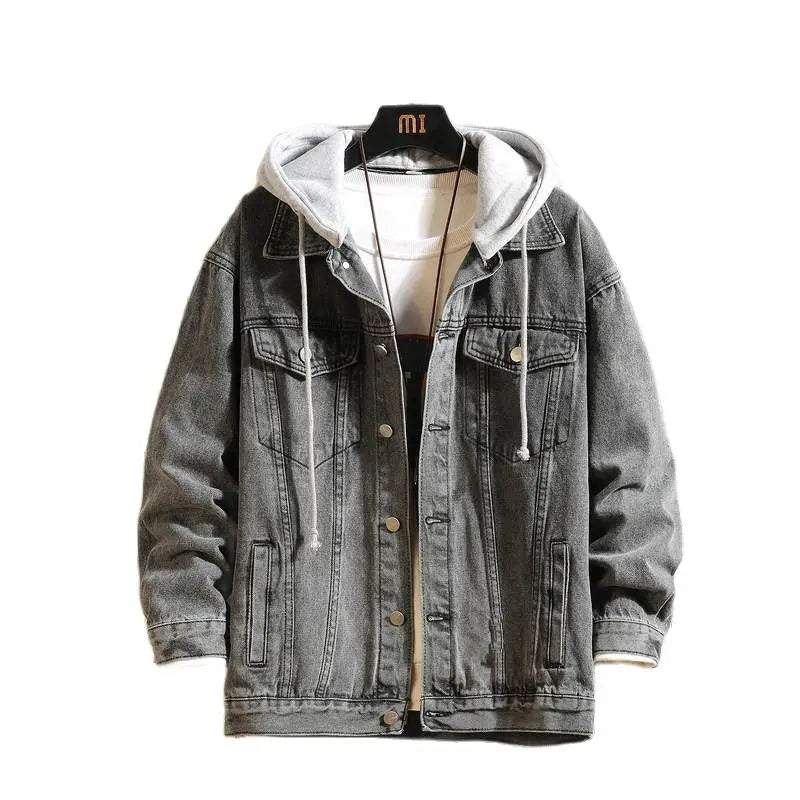 Men’s Hooded Denim Jacket – Lightweight Casual Outerwear for Spring & Autumn