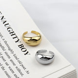 Anillo geométrico ajustable de plata de ley 925 de VENTFILLE: anillo unisex punk suave para fiestas y uso diario