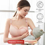 Wire-Free Maternity Nursing Bra with Adjustable Straps and Front Closure