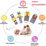 Soft Plush Baby Rattle Toy Set – Wrist & Foot Rattles for Newborns (0–24 Months)