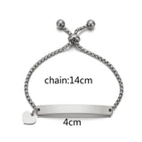 Custom Engraved Couple Name Bracelet – Romantic Stainless Steel Link Design