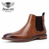 Men’s Genuine Leather Chelsea Boots – Waterproof Winter Ankle Boots with Pigskin Lining
