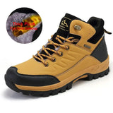 Men's Winter Snow Boots – Warm Plush Lined Leather Boots with Lace-Up Closure