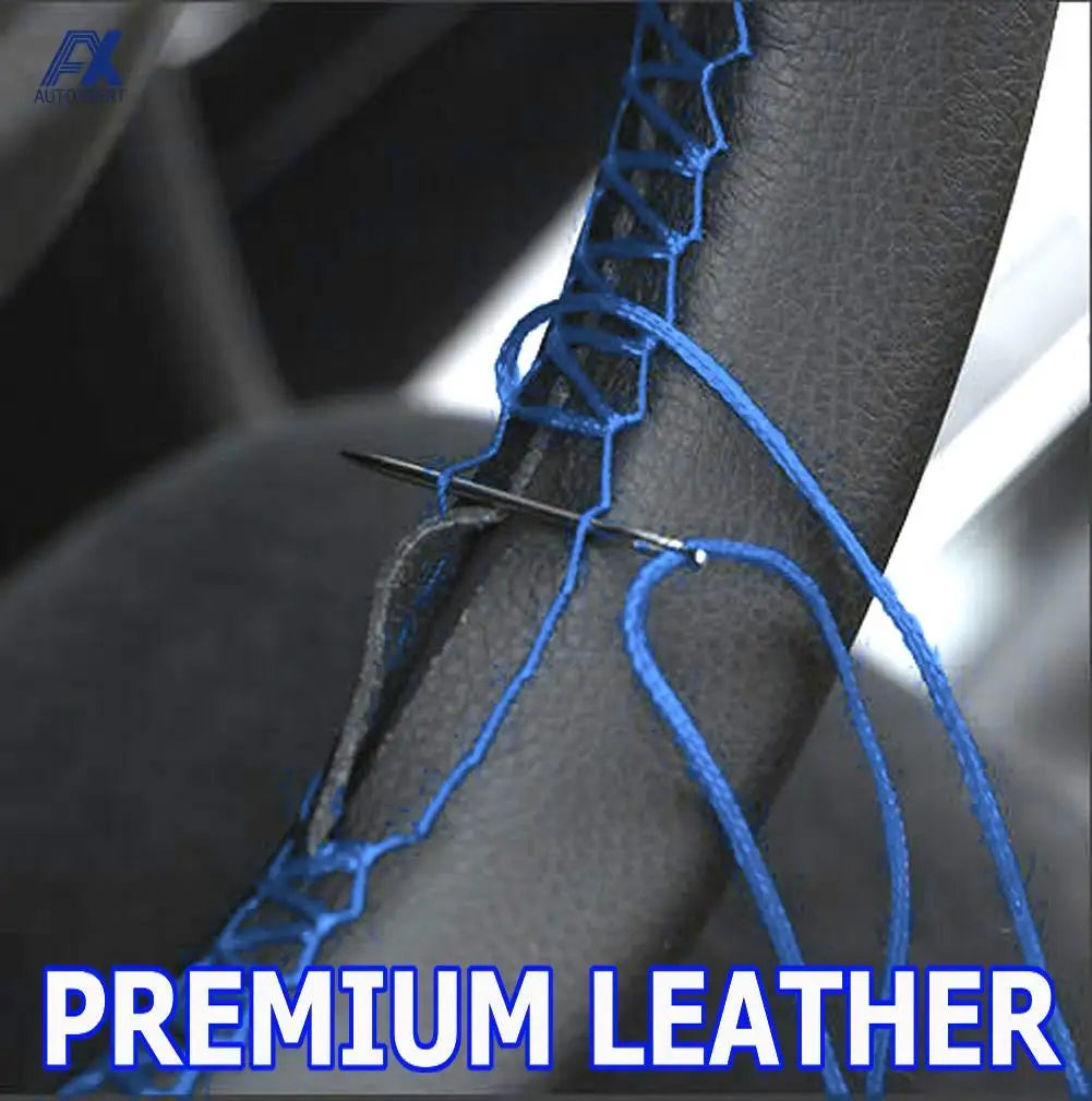 Ultrafine Fiber Leather Steering Wheel Cover - Soft, Durable, and Non-Slip with Needle & Thread