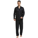 Men’s Silk Pajama Set – Full Sleeve Luxury Loungewear with Button Closure and Elastic Waist