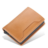 Slim RFID-Blocking Leather Wallet for Men – Compact Trifold Card Holder with Cash Pocket