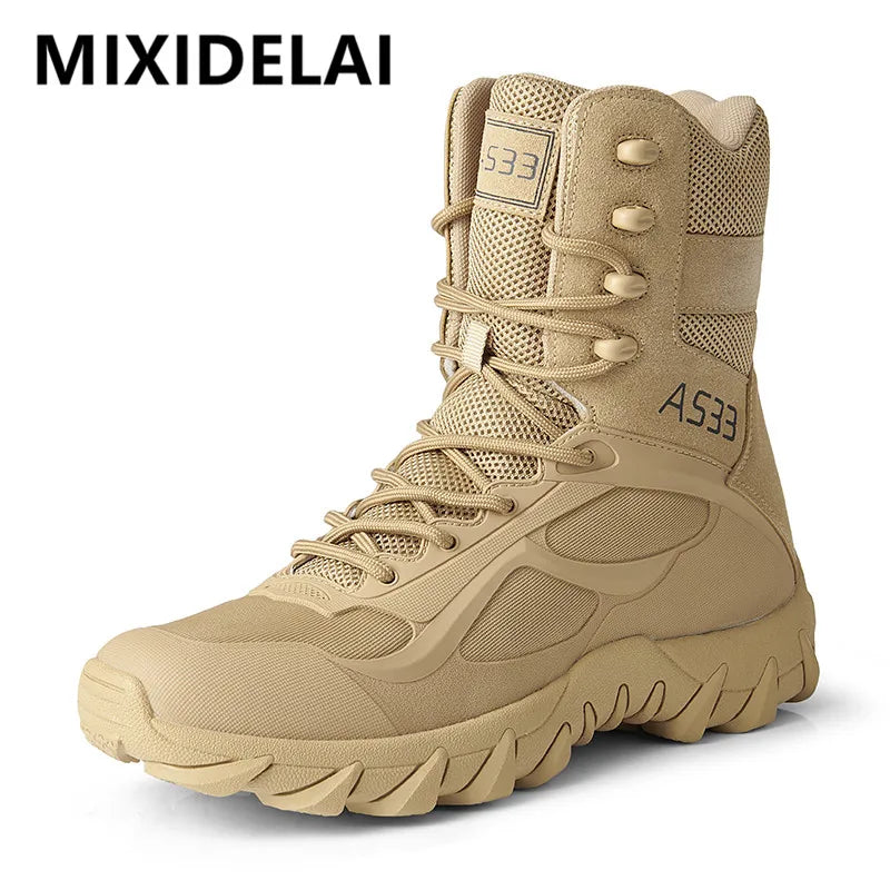 Men’s Lace-Up Desert Boots – Breathable Microfiber Ankle Boots for Spring & Autumn