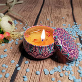 Handmade Scented Candle in Decorative Tin – Natural Soy Wax for Home Fragrance & Relaxation