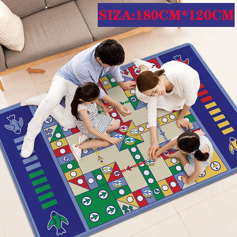 Kids Ludo Game Mat - Portable Foam Board Game Carpet for Family Fun
