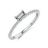 Square CZ Engagement Ring – Gold-Plated 925 Sterling Silver Wedding Band