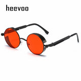 Metal Steampunk Round Sunglasses – Vintage Designer Shades for Men & Women