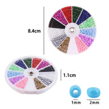 2000-Piece Glass Seed Beads Kit - 12-Color DIY Jewelry Making Set for Bracelets & Necklaces