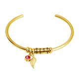 Personalized Stainless Steel Name Bracelet with Birthstone Charm