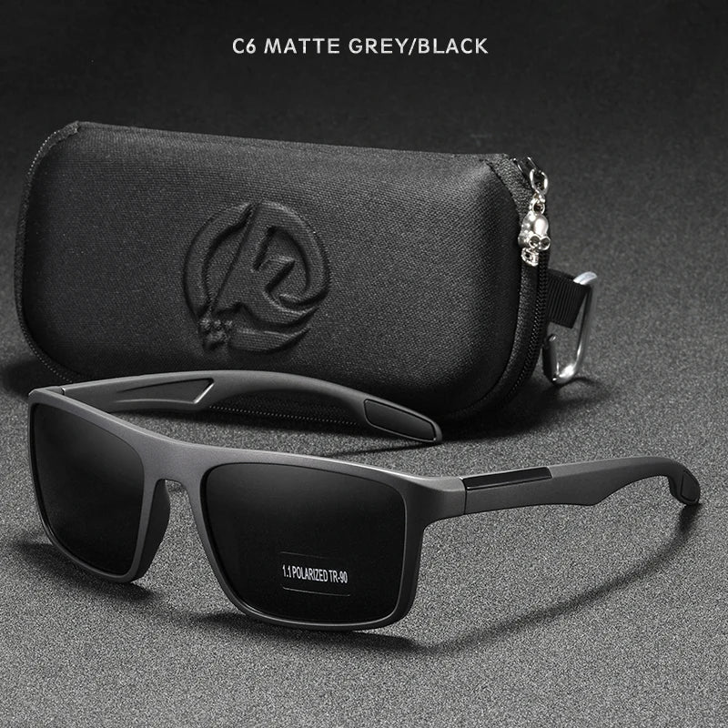 Gafas de sol polarizadas TR90 ultraligeras KDEAM: gafas deportivas rectangulares con protección UV400 para hombres y mujeres