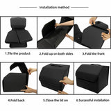PU Leather Car Trunk Organizer Box with Lid | Foldable Auto Storage Bag for Vehicle Cargo