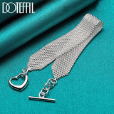925 Sterling Silver Heart Link Wrap Bracelet for Couples & Weddings
