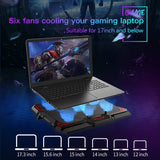 COOLCOLD 17-Inch Gaming Laptop Cooling Pad – Six Fans, LED Screen & Dual USB Ports
