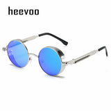 Metal Steampunk Round Sunglasses – Vintage Designer Shades for Men & Women