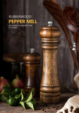 Classic Oak Wood Pepper & Spice Grinder Set – Adjustable Ceramic Grinding Mills