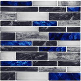 10pcs Flat Marble Mosaic Tile Stickers - Waterproof Peel & Stick Wall Decals for Kitchen & Bathroom