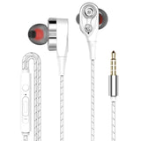 Auriculares estéreo con cable y micrófono de doble unidad: auriculares internos con graves intensos para iPhone, Samsung y juegos