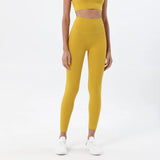 Women's High-Waist Nylon Yoga Leggings with Hidden Pocket