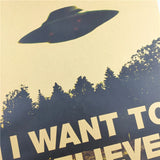 Vintage X-Files "I Want To Believe" Kraft Paper Wall Poster