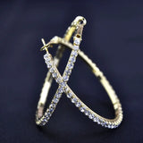 Elegant Zirconia Hoop Earrings for Women – Gold, Rose Gold & Steel Finish