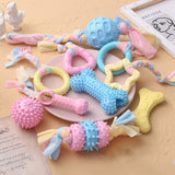 TPR Knot Dog Chew Toys - Bite-Resistant Dental Toys for Small Dogs (3-Pack)