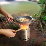 Ultralight Stainless Steel Wood Burning Camping Stove for Outdoor Adventures