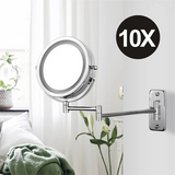 Adjustable Wall-Mounted LED Makeup Mirror with Multiple Magnifications