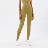 Women's High-Waist Nylon Yoga Leggings with Hidden Pocket