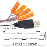 4-in-1 LED Building Block Light Set - USB-Powered City Street Lamps for LEGO Compatible Sets