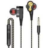 Auriculares estéreo con cable y micrófono de doble unidad: auriculares internos con graves intensos para iPhone, Samsung y juegos